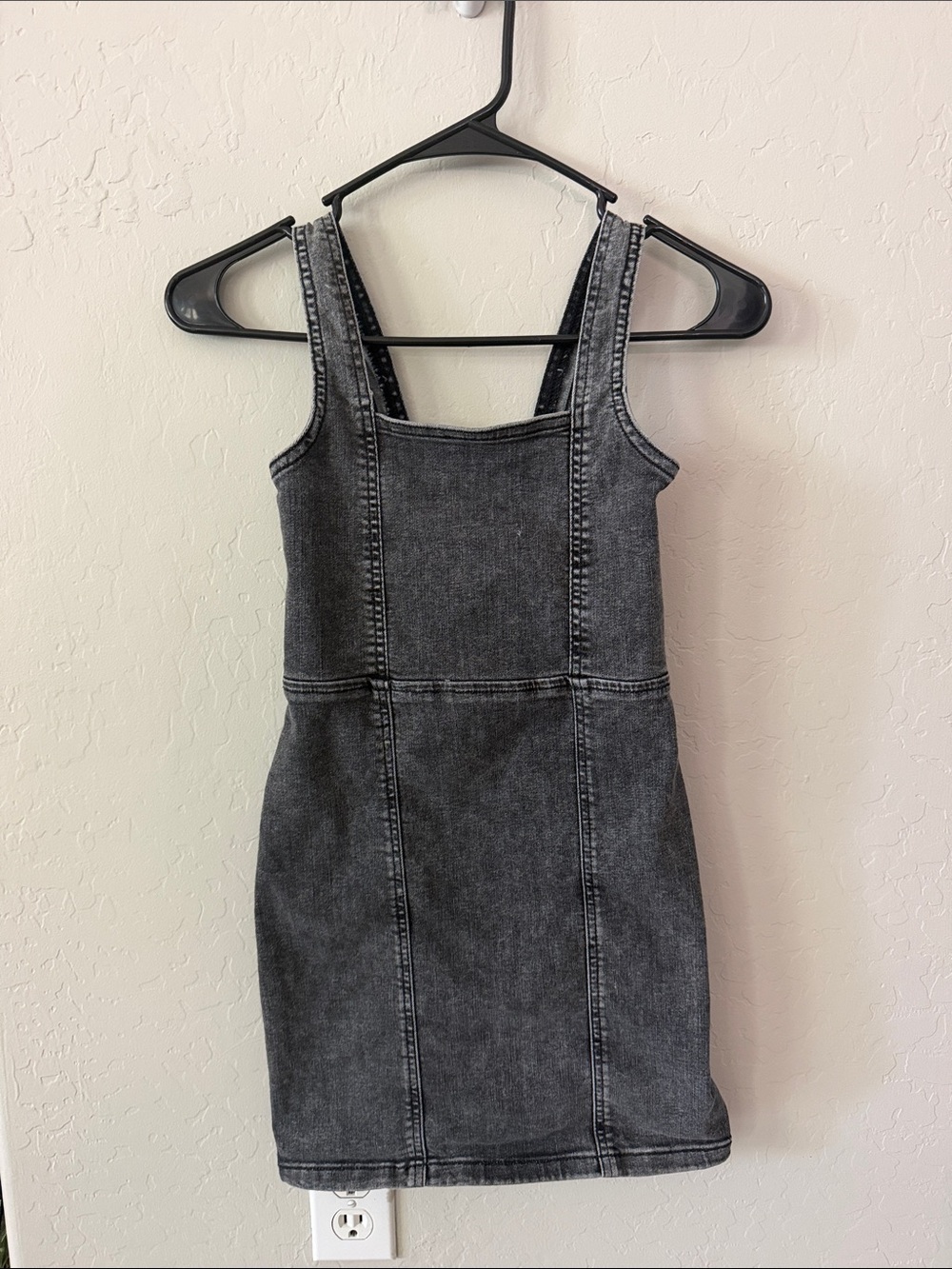 art class Charcoal Washed Black Denim Mini Pinafore Dress